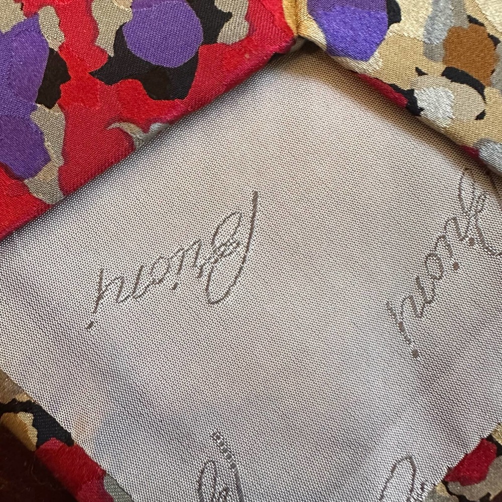 Vintage Brioni Silk Multicolored Abstract Floral Tie One Size - Picture 5 of 6